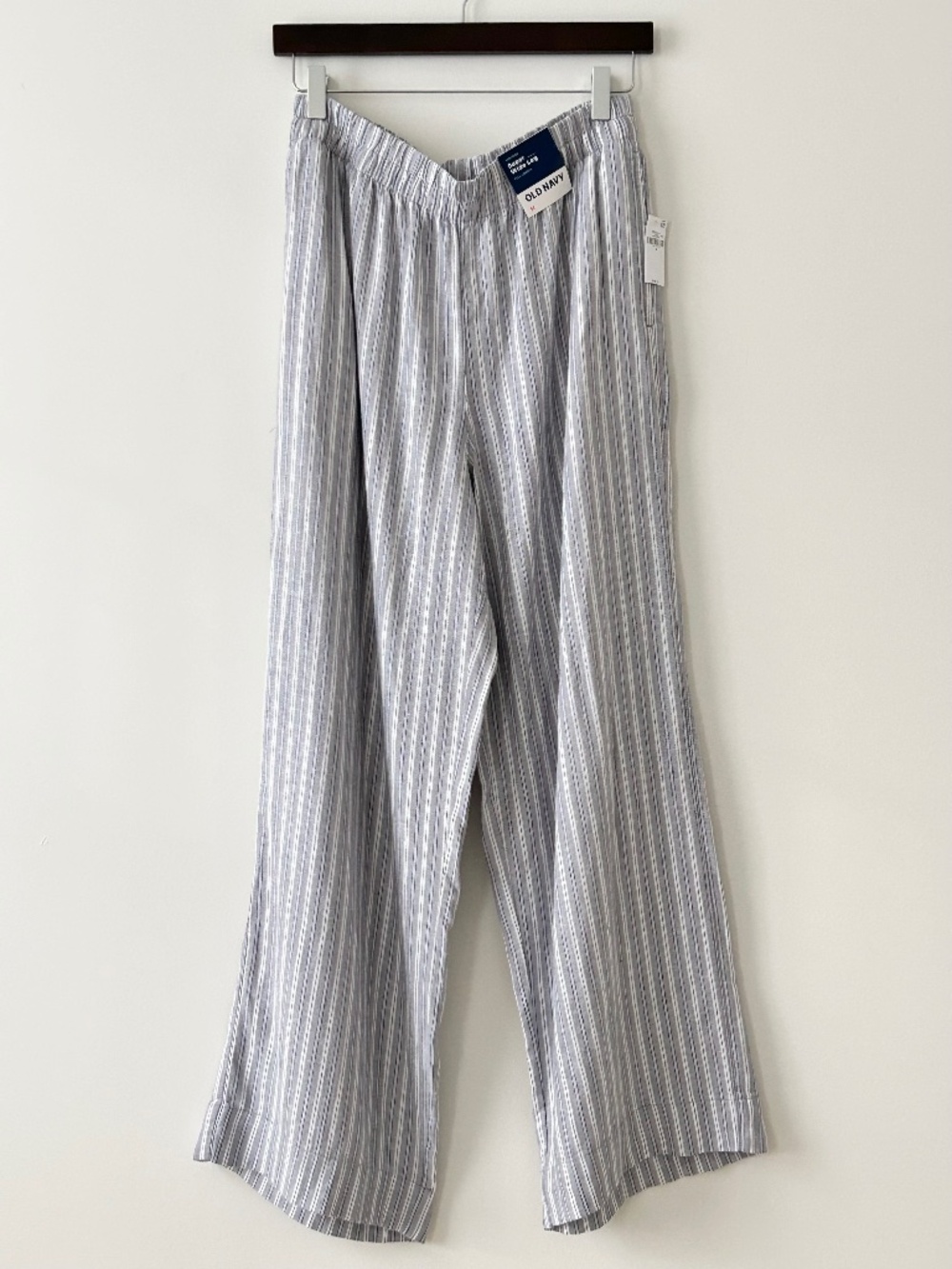 Old Navy Super Wide Leg Striped Linen Blend Pants